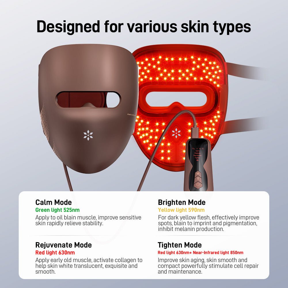 Red Light Therapy Face Mask with 4 Modes for Skin Rejuvenation